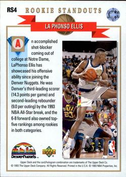 1992-93 Upper Deck - Rookie Standouts #RS4 LaPhonso Ellis Back