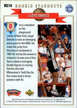 1992-93 Upper Deck - Rookie Standouts #RS19 Lloyd Daniels Back