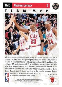 1992-93 Upper Deck - Team MVPs #TM5 Michael Jordan Back