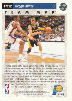 1992-93 Upper Deck - Team MVPs #TM12 Reggie Miller Back