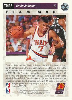 1992-93 Upper Deck - Team MVPs #TM22 Kevin Johnson Back