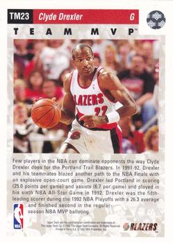1992-93 Upper Deck - Team MVPs #TM23 Clyde Drexler Back