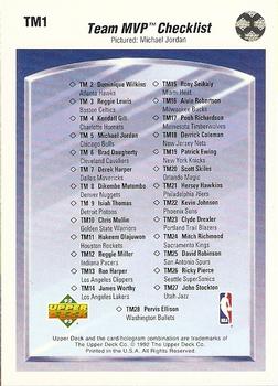 1992-93 Upper Deck - Team MVPs #TM1 Team MVP Checklist (Michael Jordan) Back