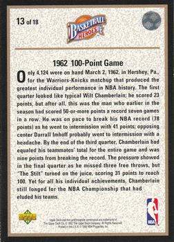 1992-93 Upper Deck - Basketball Heroes: Wilt Chamberlain #13 Wilt Chamberlain Back