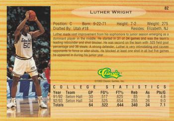 1993 Classic Draft Picks #82 Luther Wright Back