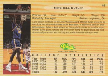1993 Classic Draft Picks #85 Mitchell Butler Back