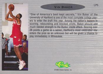 1993 Classic Draft Picks - Limited Prints #LP5 Vin Baker Back