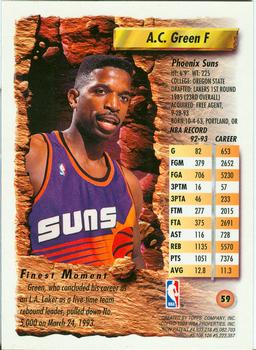 1993-94 Finest #59 A.C. Green Back