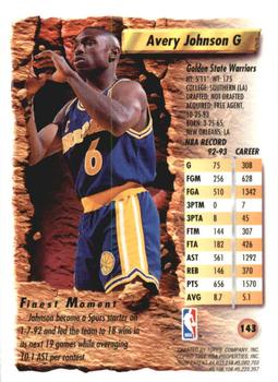 1993-94 Finest #143 Avery Johnson Back