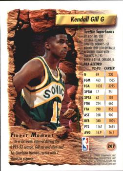 1993-94 Finest #207 Kendall Gill Back