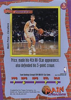1993-94 Finest - Main Attraction #5 Mark Price Back