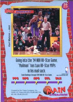 1993-94 Finest - Main Attraction #26 Karl Malone Back