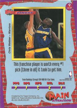 1993-94 Finest - Main Attraction #9 Chris Webber Back