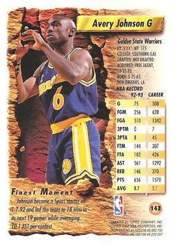 1993-94 Finest - Refractors #143 Avery Johnson Back