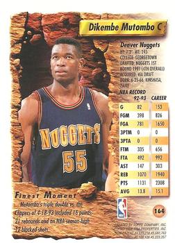 1993-94 Finest - Refractors #164 Dikembe Mutombo Back
