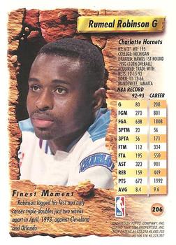 1993-94 Finest - Refractors #206 Rumeal Robinson Back