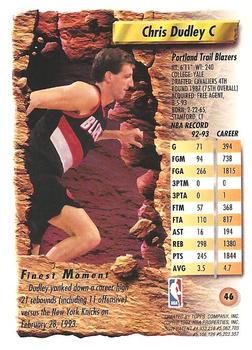 1993-94 Finest - Refractors #46 Chris Dudley Back