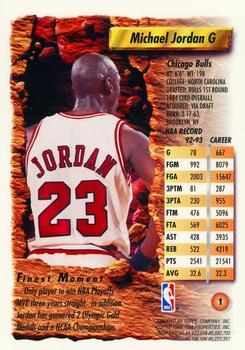 1993-94 Finest - Refractors #1 Michael Jordan Back
