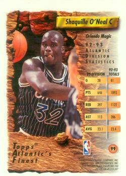 1993-94 Finest - Refractors #99 Shaquille O'Neal Back
