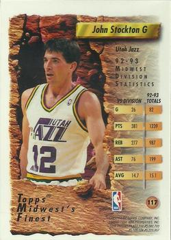 1993-94 Finest - Refractors #117 John Stockton Back