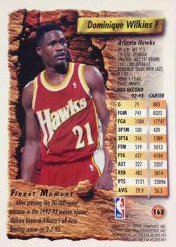 1993-94 Finest - Refractors #163 Dominique Wilkins Back