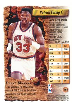 1993-94 Finest - Refractors #165 Patrick Ewing Back
