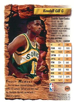 1993-94 Finest - Refractors #207 Kendall Gill Back