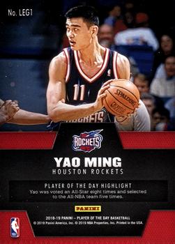 2018-19 Panini Player of the Day - Legends #LEG1 Yao Ming Back