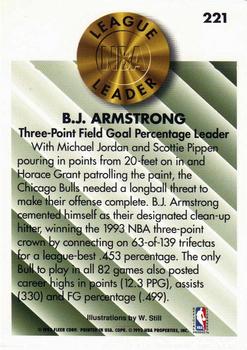 1993-94 Fleer #221 B.J. Armstrong Back