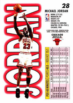 1993-94 Fleer #28 Michael Jordan Back
