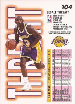 1993-94 Fleer #104 Sedale Threatt Back