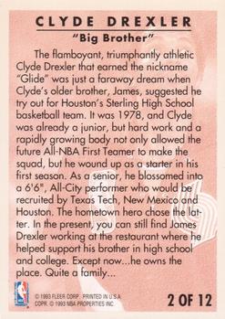 1993-94 Fleer - Clyde Drexler Career Highlights #2 Clyde Drexler Back
