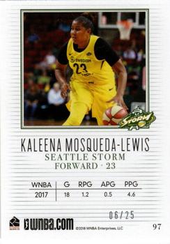 2018 Rittenhouse WNBA - Platinum #97 Kaleena Mosqueda-Lewis Back