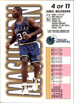 1993-94 Fleer - 1993 NBA Draft Lottery Pick Exchange #4 Jamal Mashburn Back