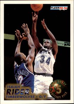 1993-94 Fleer - 1993 NBA Draft Lottery Pick Exchange #5 Isaiah Rider Front