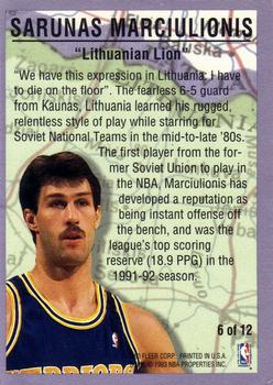 1993-94 Fleer - NBA Internationals #6 Sarunas Marciulionis Back