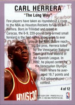1993-94 Fleer - NBA Internationals #4 Carl Herrera Back
