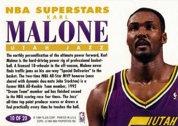 1993-94 Fleer - NBA Superstars #10 Karl Malone Back