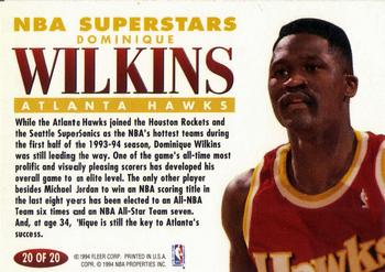 1993-94 Fleer - NBA Superstars #20 Dominique Wilkins Back