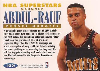 1993-94 Fleer - NBA Superstars #1 Mahmoud Abdul-Rauf Back