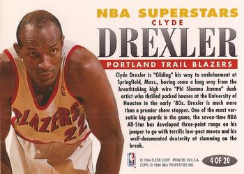 1993-94 Fleer - NBA Superstars #4 Clyde Drexler Back