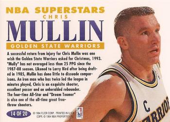 1993-94 Fleer - NBA Superstars #14 Chris Mullin Back