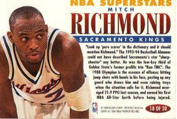 1993-94 Fleer - NBA Superstars #18 Mitch Richmond Back