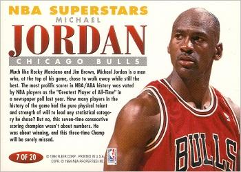 1993-94 Fleer - NBA Superstars #7 Michael Jordan Back