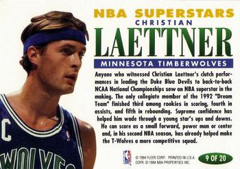 1993-94 Fleer - NBA Superstars #9 Christian Laettner Back