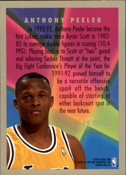 1993-94 Fleer - Rookie Sensations #19 Anthony Peeler Back
