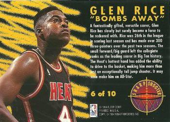 1993-94 Fleer - Sharpshooters #6 Glen Rice Back