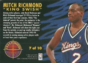 1993-94 Fleer - Sharpshooters #7 Mitch Richmond Back