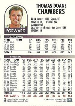 1994-95 Hoops Old Home Bread Utah Jazz #NNO Tom Chambers Back
