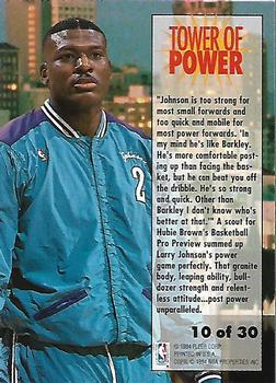 1993-94 Fleer - Towers of Power #10 Larry Johnson Back